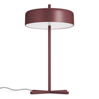 Bobber Table Lamp in Oxblood Leather - Angle 4