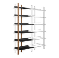 Browser Tall Add-on Bookcase in Walnut / Oblivion - Angle 4