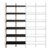 Browser Tall Add-on Bookcase in Walnut / Oblivion - Angle 2