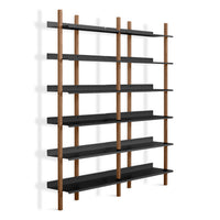 Browser Tall Add-on Bookcase in Walnut / Oblivion - Angle 9