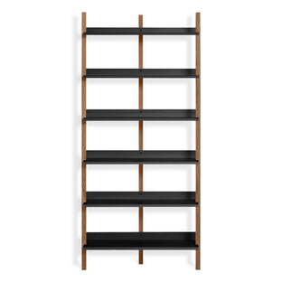 Browser Tall Bookcase in Walnut / Oblivion - Angle 1