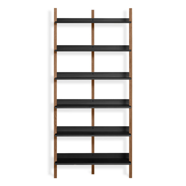 Browser Tall Bookcase in Walnut / Oblivion - Angle 1