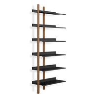 Browser Tall Add-on Bookcase in Walnut / Oblivion - Angle 3
