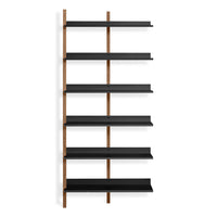 Browser Tall Add-on Bookcase in Walnut / Oblivion - Angle 1