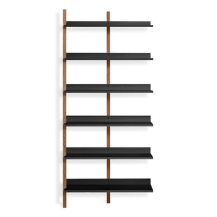 Browser Tall Bookcase in Walnut / Oblivion - Angle 1