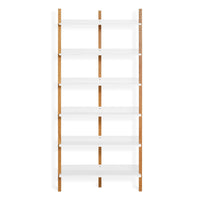 Browser Tall Bookcase in White Oak / White - Angle 1