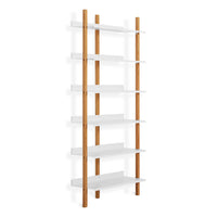 Browser Tall Bookcase in White Oak / White - Angle 2