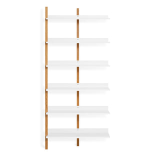 Browser Tall Add-on Bookcase in White Oak / White - Angle 1