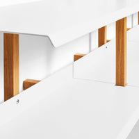 Browser Tall Bookcase in White Oak / White - Angle 4