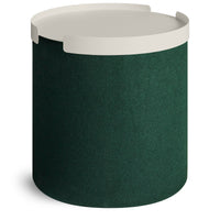 Bumper Small Ottoman in Vesper Navy Green - Angle 3