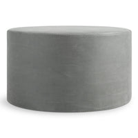 Bumper Large Ottoman in Breezy Blue Leather - Angle 1
