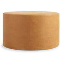 Bumper Large Ottoman in Camel Leather - Angle 1