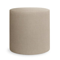 Bumper Small Outdoor Ottoman in Sunbrella Linen - Angle 1