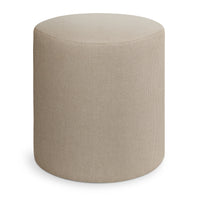 Bumper Small Outdoor Ottoman in Sunbrella Linen - Angle 2