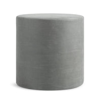 Bumper Small Ottoman in Breezy Blue Leather - Angle 1
