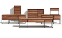 Rule 2 Door / 2 Drawer Console in Walnut - Angle 7