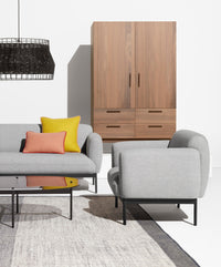 Puff Puff 87&quot; Sofa in Canyon Leather - Angle 7