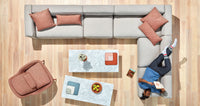 Super Rectangular Coffee Table in Marble / Black - Angle 3