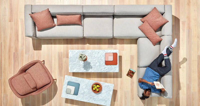 Cleon 56" Armless Sofa in Maharam Mode in Clavicle