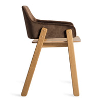 Clutch Chair in Coffee Velvet - Angle 3