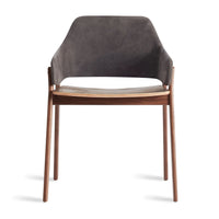 Clutch Chair in Slate Leather / Walnut - Angle 1