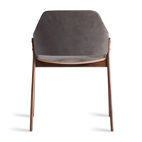 Clutch Chair in Slate Leather / Walnut - Angle 10