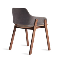 Clutch Chair in Slate Leather / Walnut - Angle 9