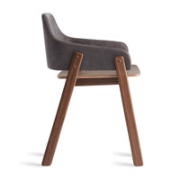 Clutch Chair in Slate Leather / Walnut - Angle 8