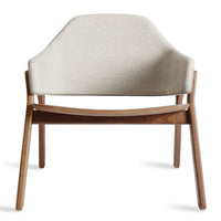 Clutch Lounge Chair in Edwards Light Grey / Walnut - Angle 1