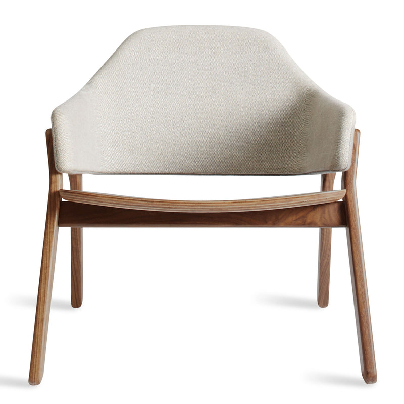 Clutch Lounge Chair in Edwards Light Grey / Walnut - Angle 1
