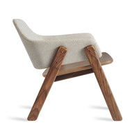 Clutch Lounge Chair in Edwards Light Grey / Walnut - Angle 3