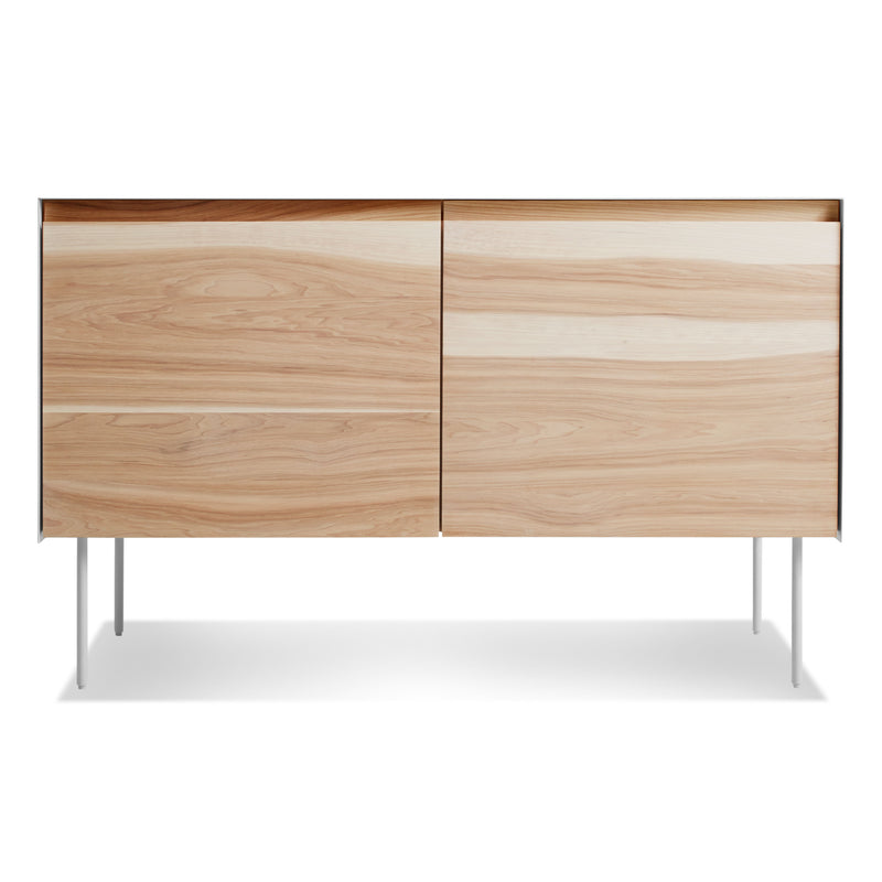 Clad 2 Door Credenza in Hickory / White - Angle 1