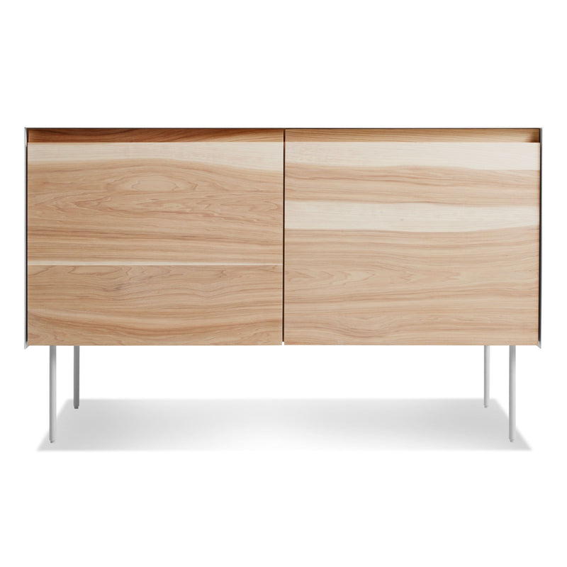Clad 2 Door Credenza in Hickory / White