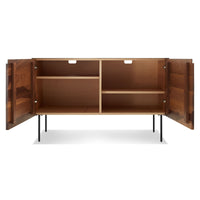 Clad 2 Door Credenza in Walnut / Oblivion - Angle 2