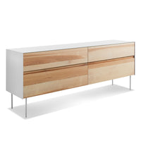 Clad 4 Drawer Dresser in Hickory / White - Angle 4
