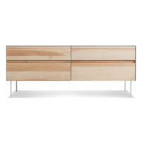 Clad 4 Drawer Dresser in Hickory / White - Angle 1