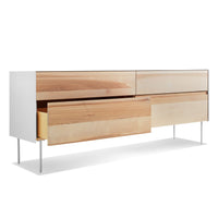 Clad 4 Drawer Dresser in Hickory / White - Angle 4