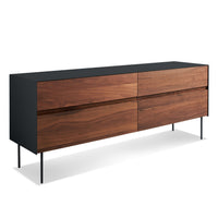 Clad 4 Drawer Dresser in Walnut / Oblivion - Angle 3