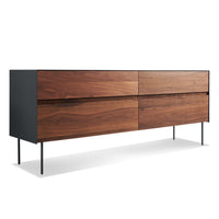 Clad 4 Drawer Dresser in Walnut / Oblivion - Angle 2