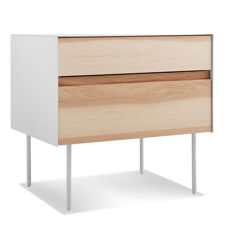 Clad Nightstand in Hickory / White - Angle 2