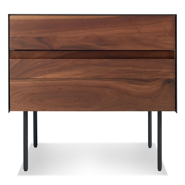 Clad Nightstand in Walnut / Oblivion - Angle 1