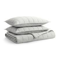 Canfield Stripe Quilt Set in Navy Stripe - Angle 1