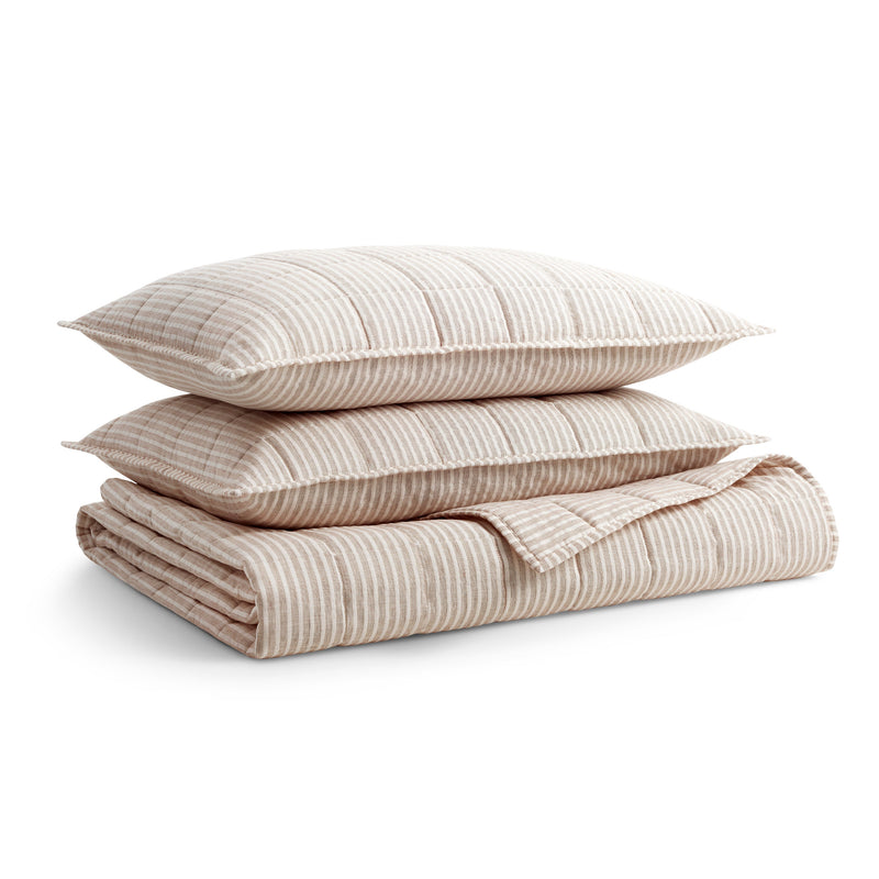Canfield Stripe Quilt Set in Tomato Stripe