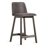 Chip Stool in Slate Leather - Angle 2