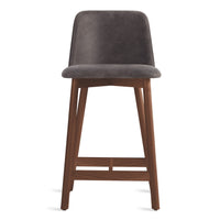 Chip Stool in Slate Leather - Angle 1