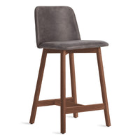 Chip Stool in Slate Leather - Angle 2