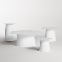 Circula Low Cocktail Table in White - Angle 6