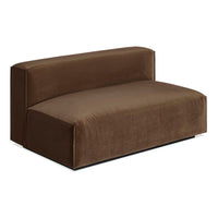 Cleon 56" Armless Sofa in Coffee Velvet - Angle 4