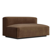 Cleon 56" Armless Sofa in Coffee Velvet - Angle 3