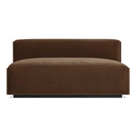 Cleon 56" Armless Sofa in Coffee Velvet - Angle 1